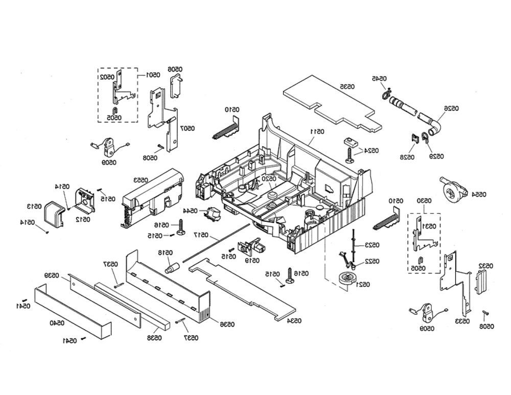 Base/Control Module Diagram and Parts List for SHE68M05UC 52 Bosch Dishwasher