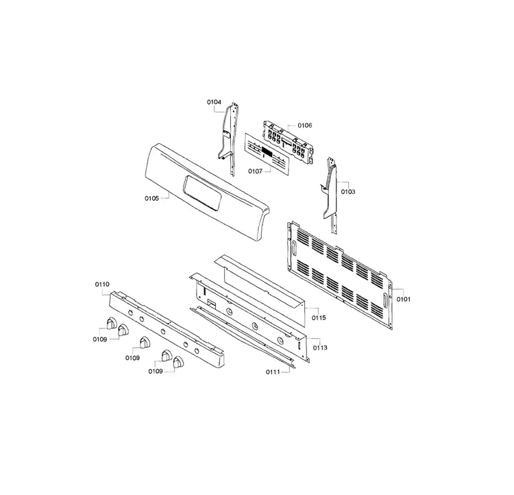 Control Panel Diagram and Parts List for HGS3053UC 07 Bosch Range