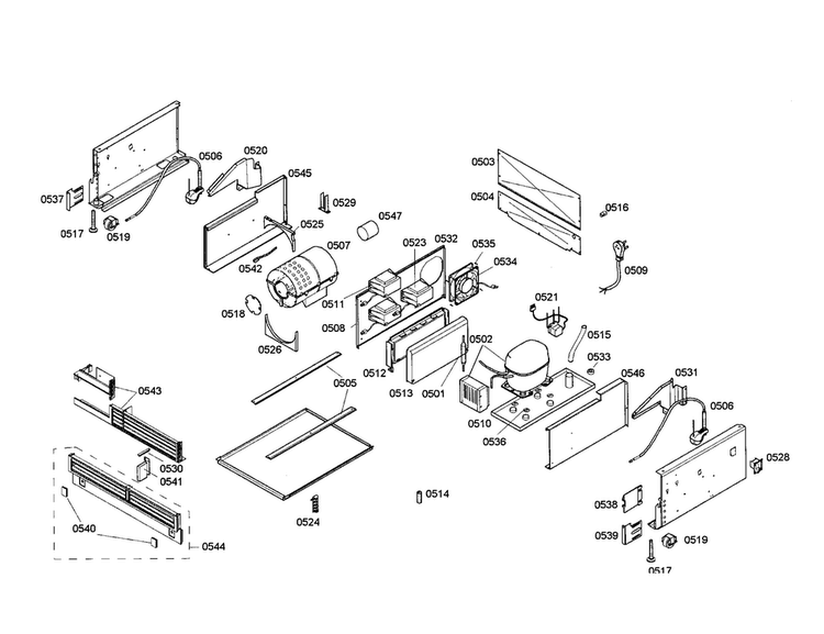 Compressor/condenser Diagram and Parts List for T24IR70PSS-01  Thermador Refrigerator