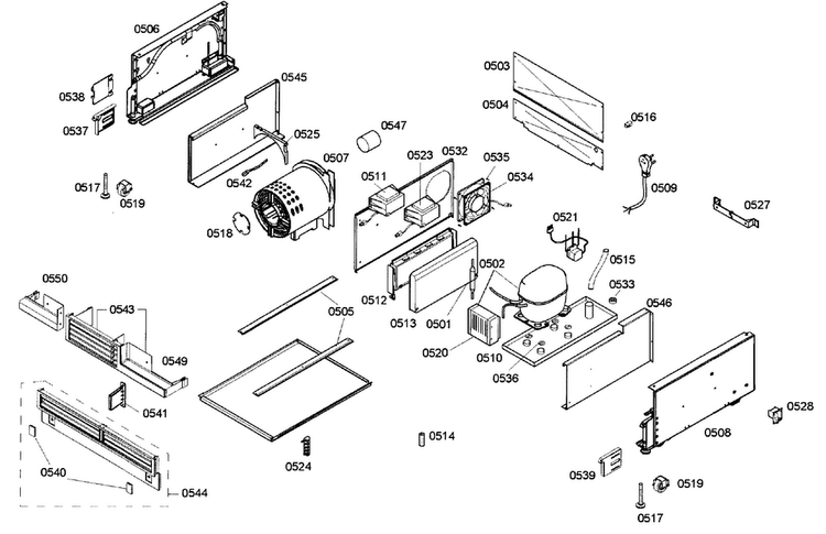 Compressor Diagram and Parts List for T24IR70NSP 42 Thermador Refrigerator