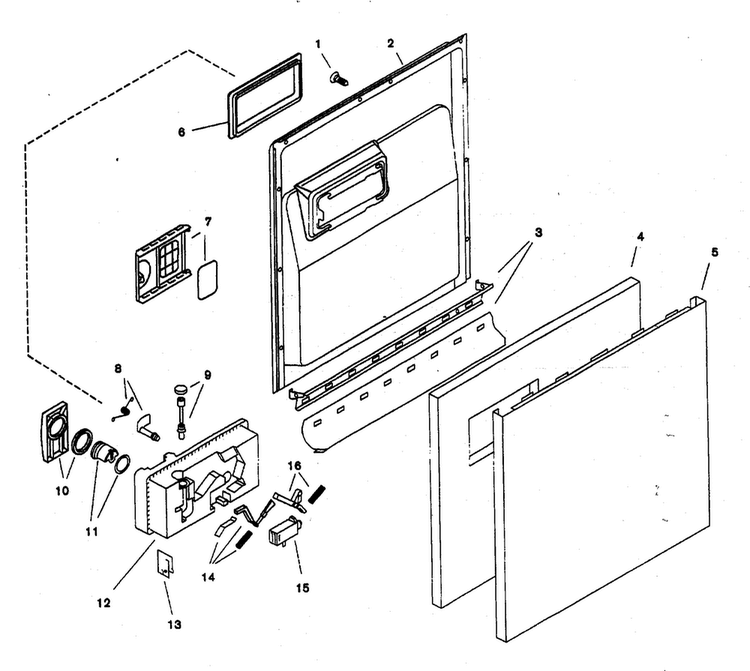 Door Assy Diagram and Parts List for SHU6802UC 12 Bosch Dishwasher