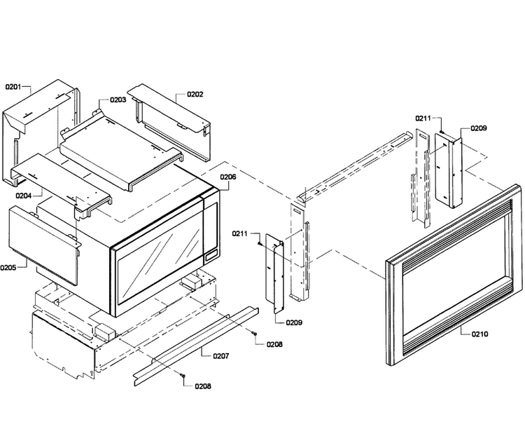 Trim Assy Diagram and Parts List for HBL5760UC 05 Bosch Microwave