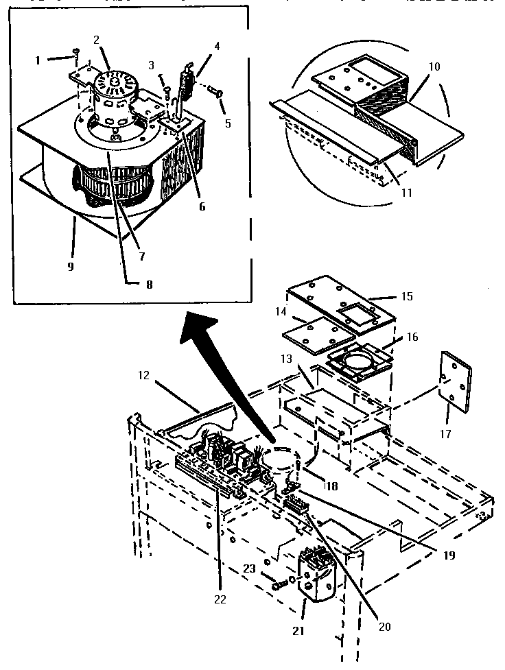 Plenum Assembly Diagram and Parts List for CT130  Thermador Wall Oven