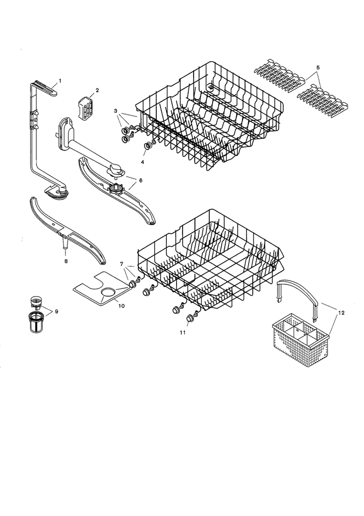 Racks Diagram and Parts List for SHU4016UC 06 Bosch Dishwasher