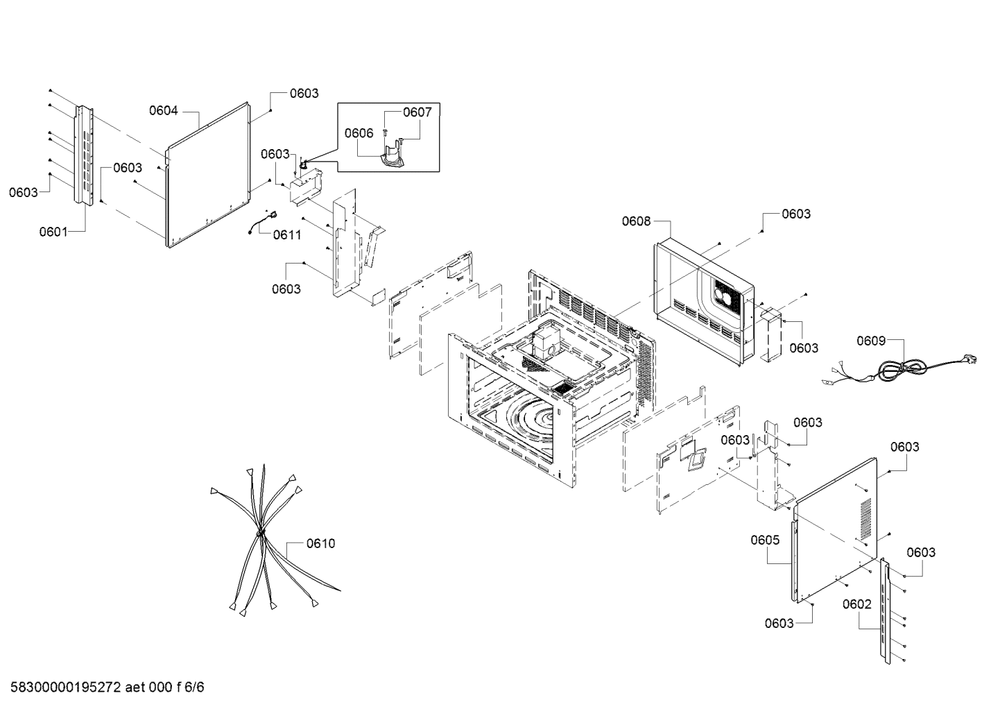 Diagram 6 Diagram and Parts List for HMB50152UC-05  Bosch Microwave
