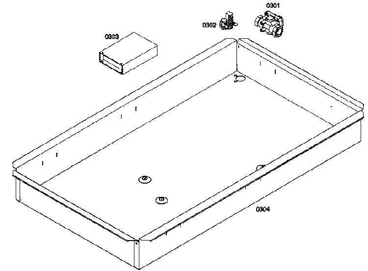 Cabinet Parts Diagram and Parts List for NGP945UC 01 Bosch Cooktop
