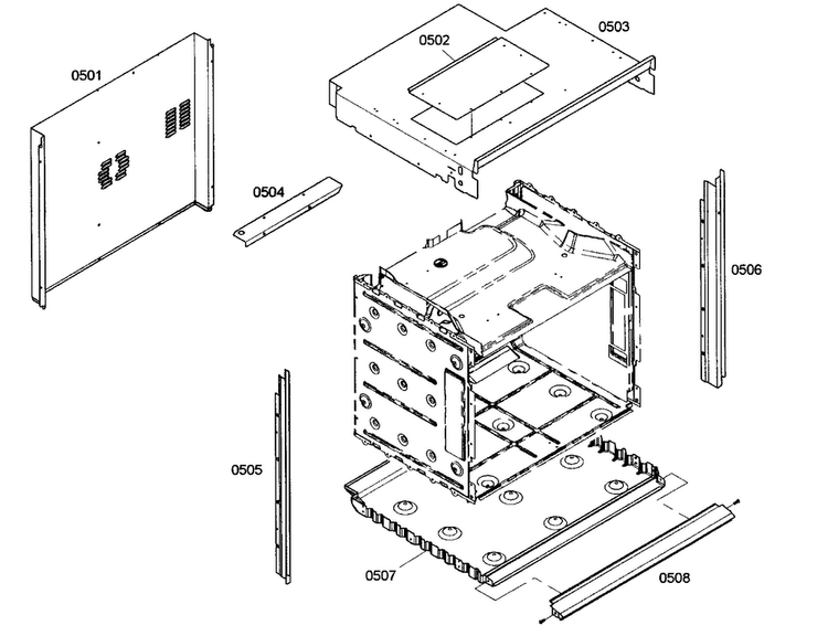 Mounting Diagram and Parts List for ME301EB01  Thermador Wall Oven