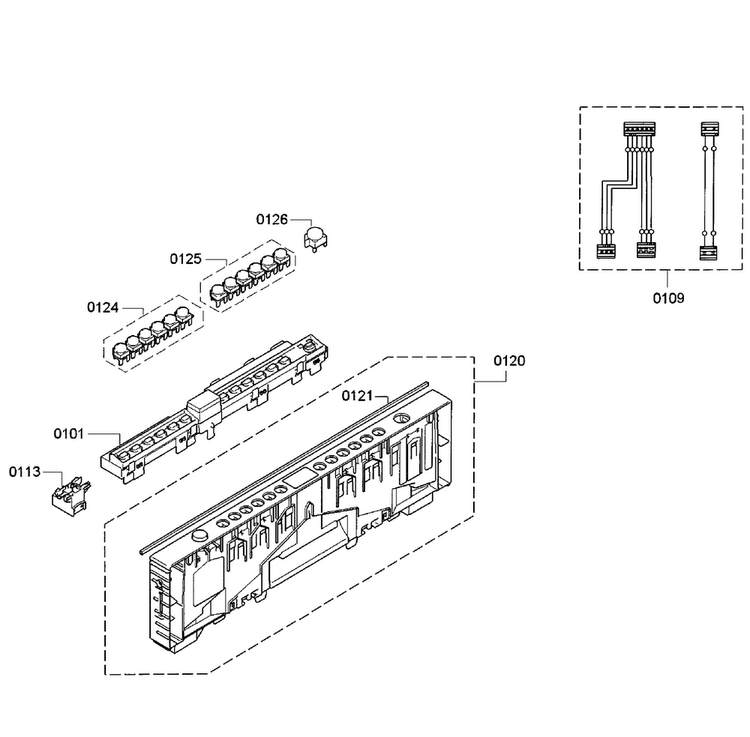 Control Panel Diagram and Parts List for SPX5ES55UC 07 Bosch Dishwasher