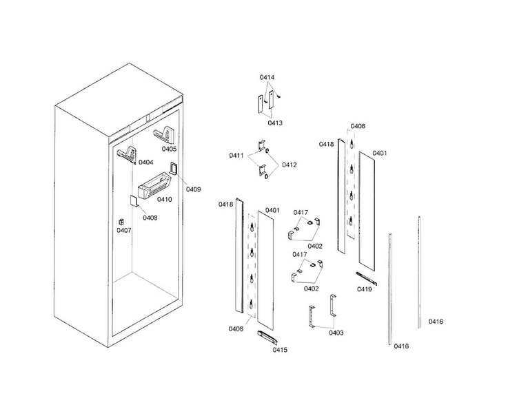Lighting Diagram and Parts List for T30IR70NSP-05  Thermador Refrigerator