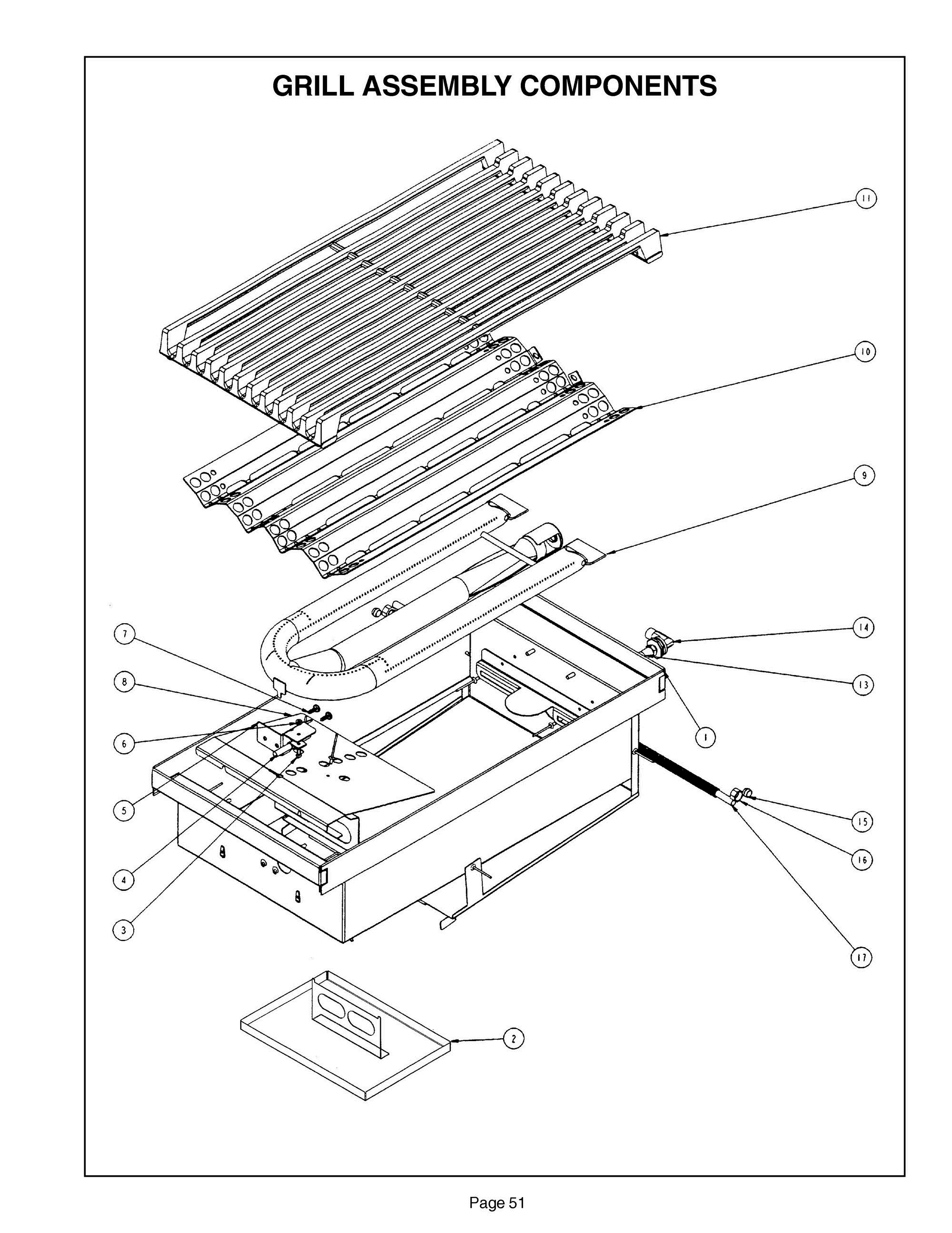 50 - GRILL ASSEMBLY Diagram and Parts List for PDR484GGZS  Bosch Range