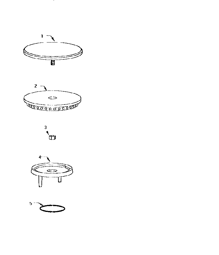 Burner Head And Burner Base Diagram and Parts List for SGC365RB  Thermador Cooktop