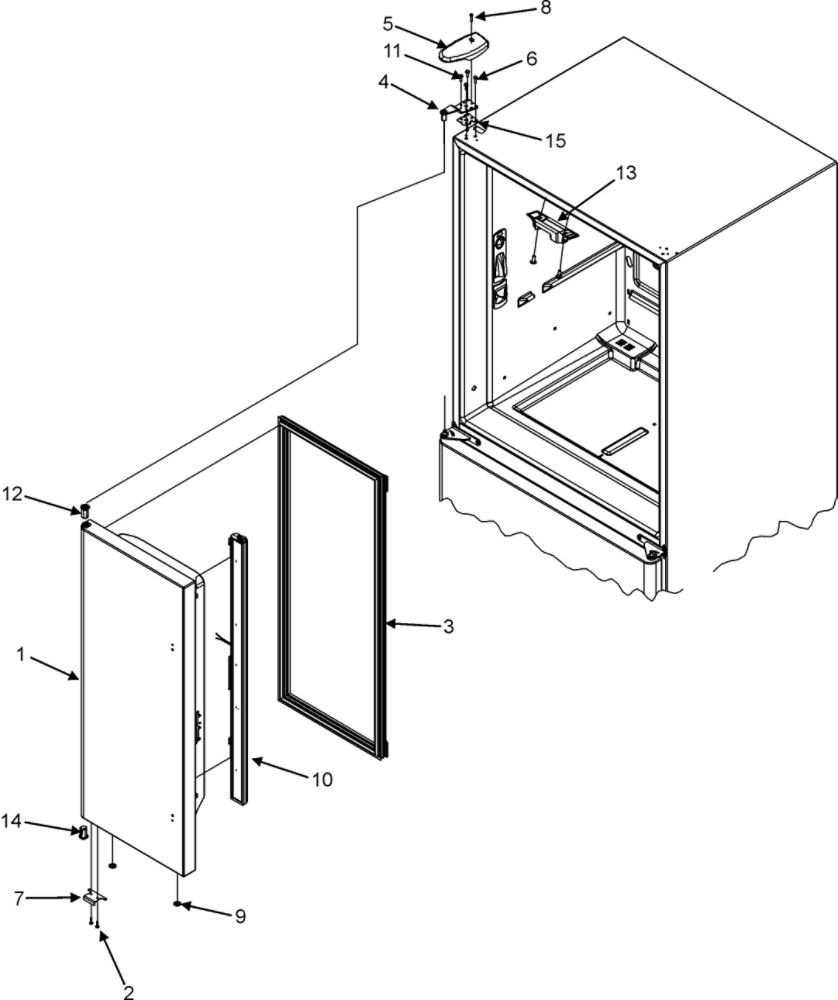 Left Refrigerator Door Diagram and Parts List for RY4951  Gaggenau Refrigerator