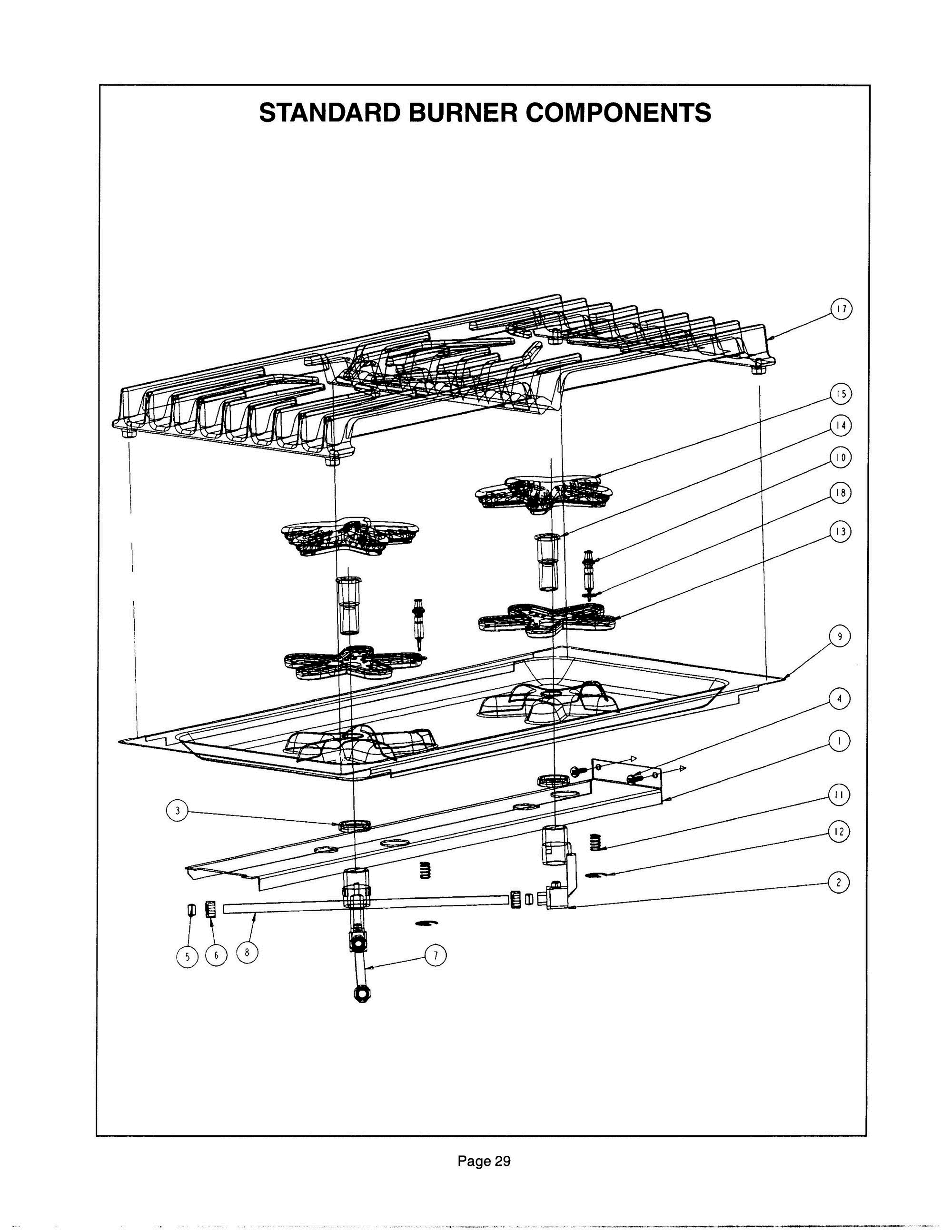 28 - STANDARD BURNER Diagram and Parts List for PSC366ZS  Bosch Cooktop