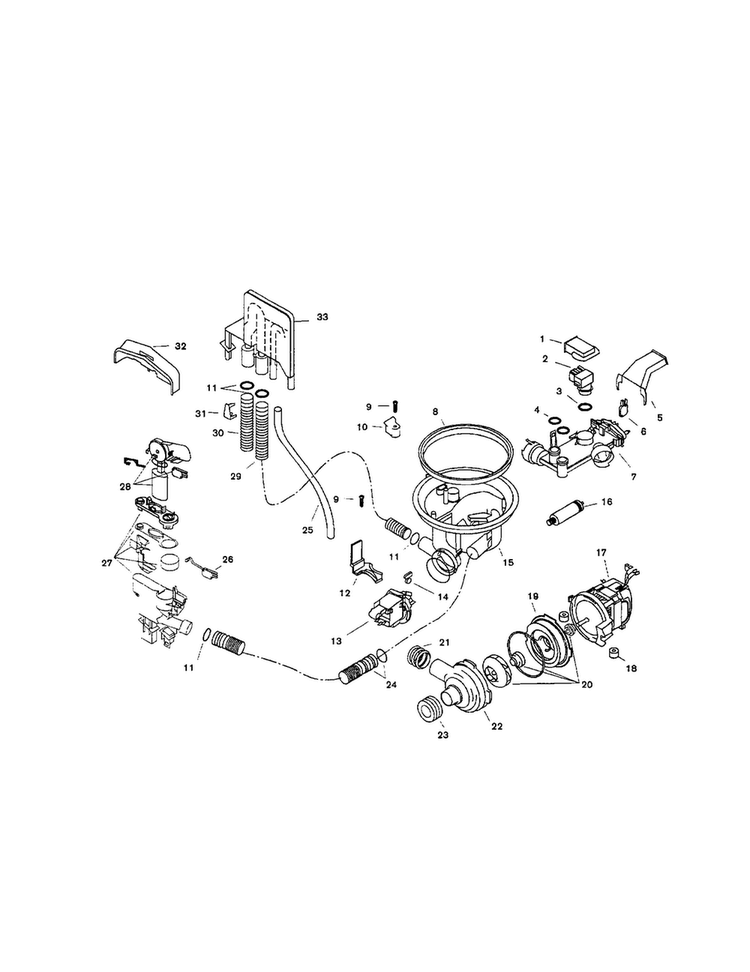 Component Assemblies Diagram and Parts List for SHU4316UC 06 Bosch Dishwasher