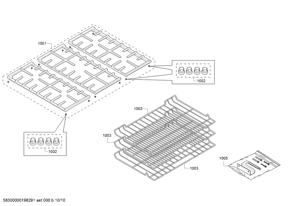 Diagram 10 Diagram and Parts List for HGI8054UC-07  Bosch Range