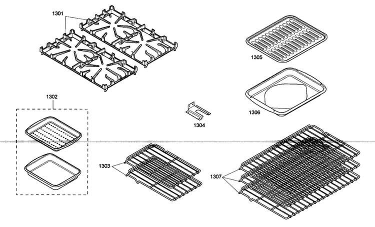 Accessories Diagram and Parts List for PRD484ECG02  Thermador Range