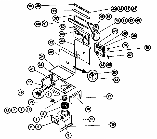 Downdraft And Vtn30rq Blower Diagram and Parts List for RDSS30Q  Thermador Range
