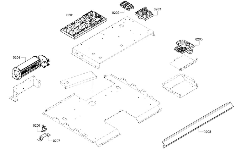 Pcb Asy Diagram and Parts List for HBN5620UC 03 Bosch Wall Oven