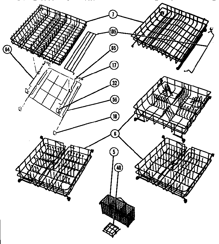 Section 4 Diagram and Parts List for 300  Thermador Dishwasher