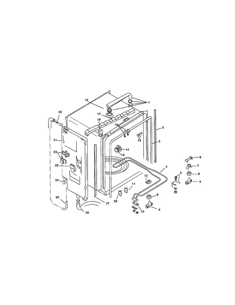 Inner Liner Diagram and Parts List for SMI7052US 08 Bosch Dishwasher