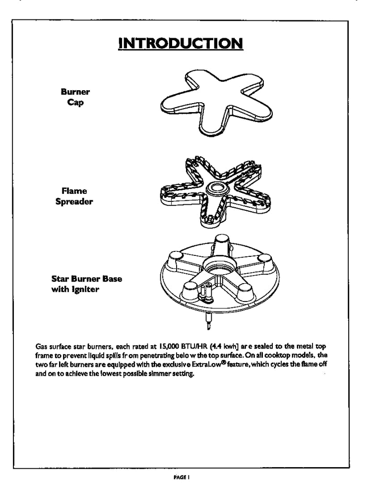 Introduction Diagram and Parts List for PRDS486GL  Thermador Range