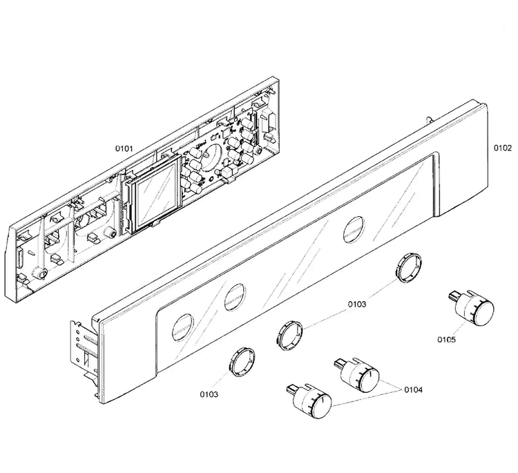 Control Panel Diagram and Parts List for HBL5650UC 04 Bosch Wall Oven