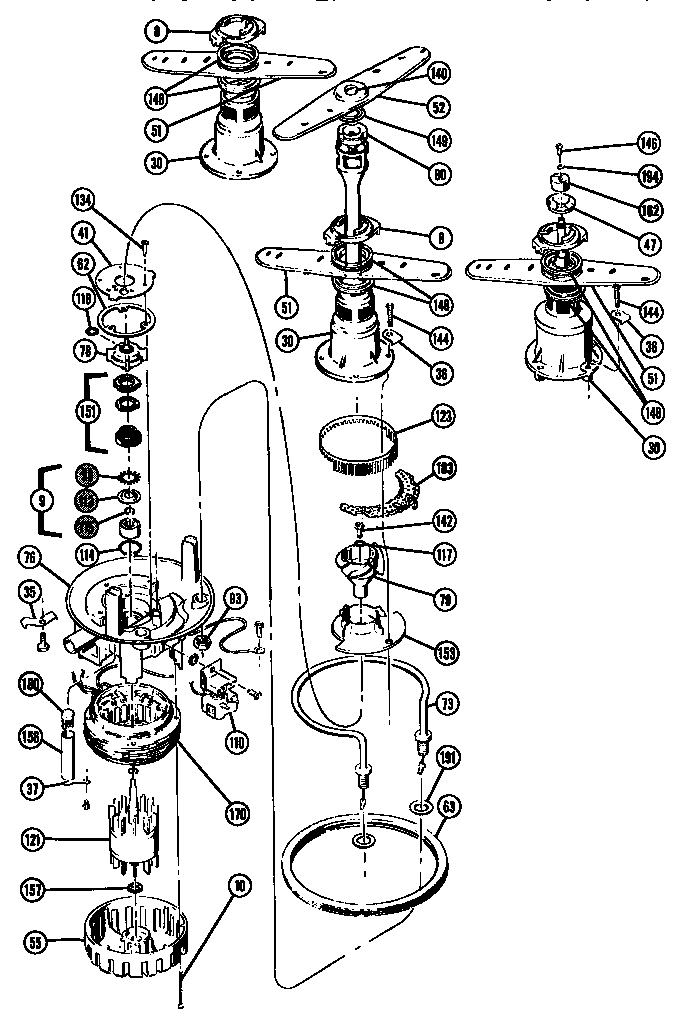 Section 7 Diagram and Parts List for 300  Thermador Dishwasher