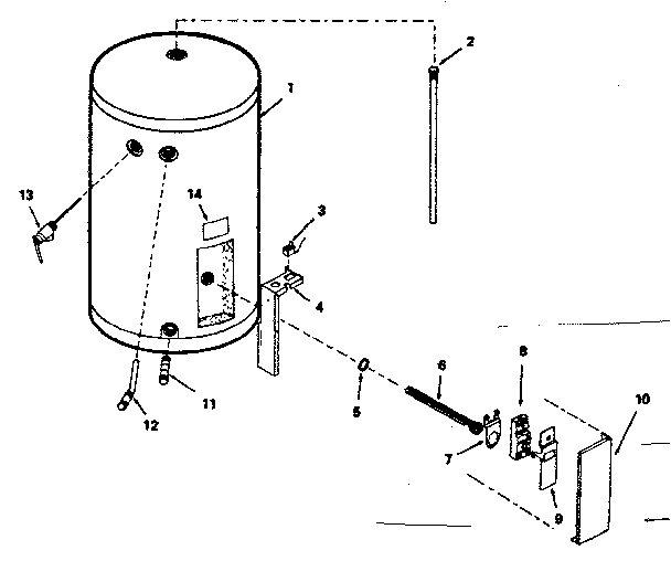 Replacement Parts Diagram and Parts List for 153317070  Kenmore Water Heater