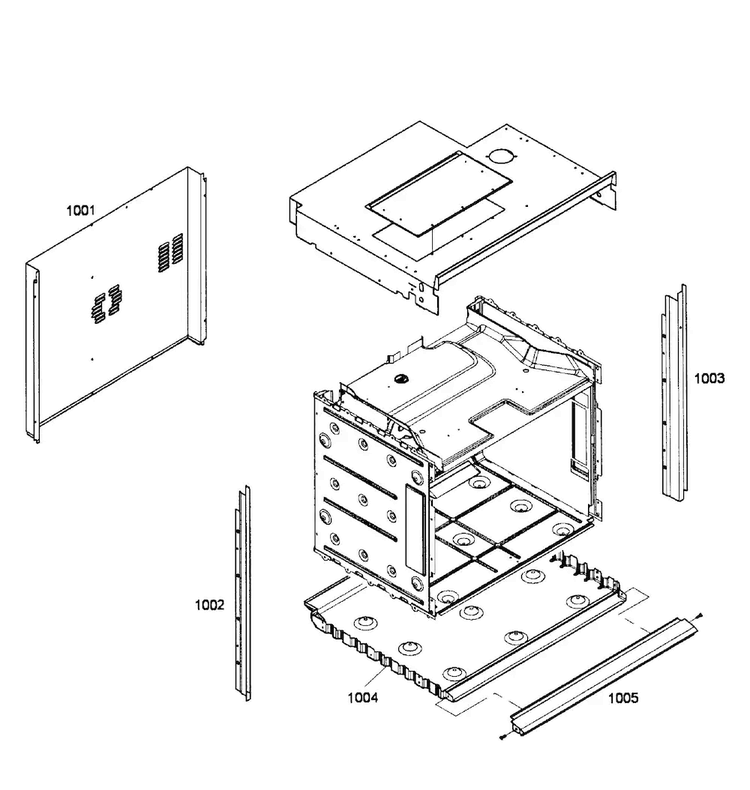 Oven Cabinet Diagram and Parts List for HBL5760UC 02 Bosch Microwave