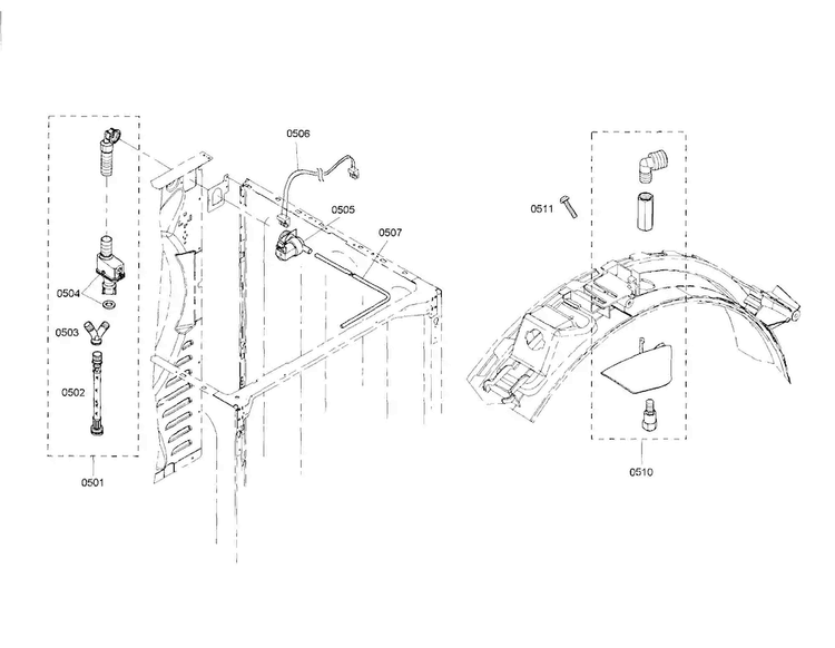 Supply Hose/adapter Kit Diagram and Parts List for WTMC8330US 06 Bosch Dryer