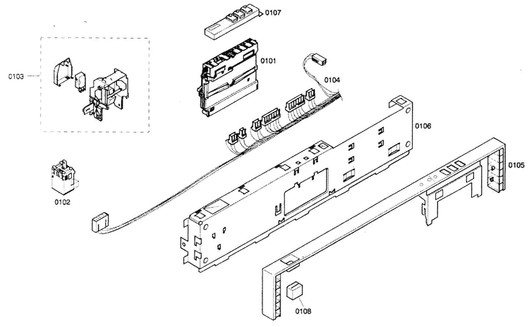 Control Panel Diagram and Parts List for SHX33A05UC 21 Bosch Dishwasher