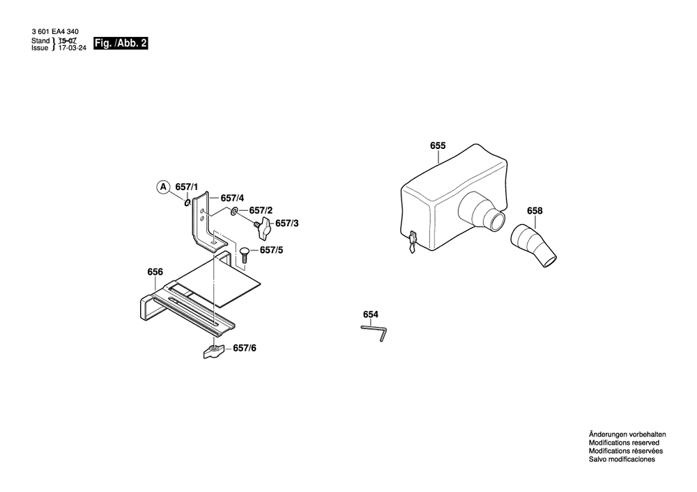 Diagram 2 Diagram and Parts List for GHO26-82D 3 601 EA4 3F1 Bosch Planer Jointer