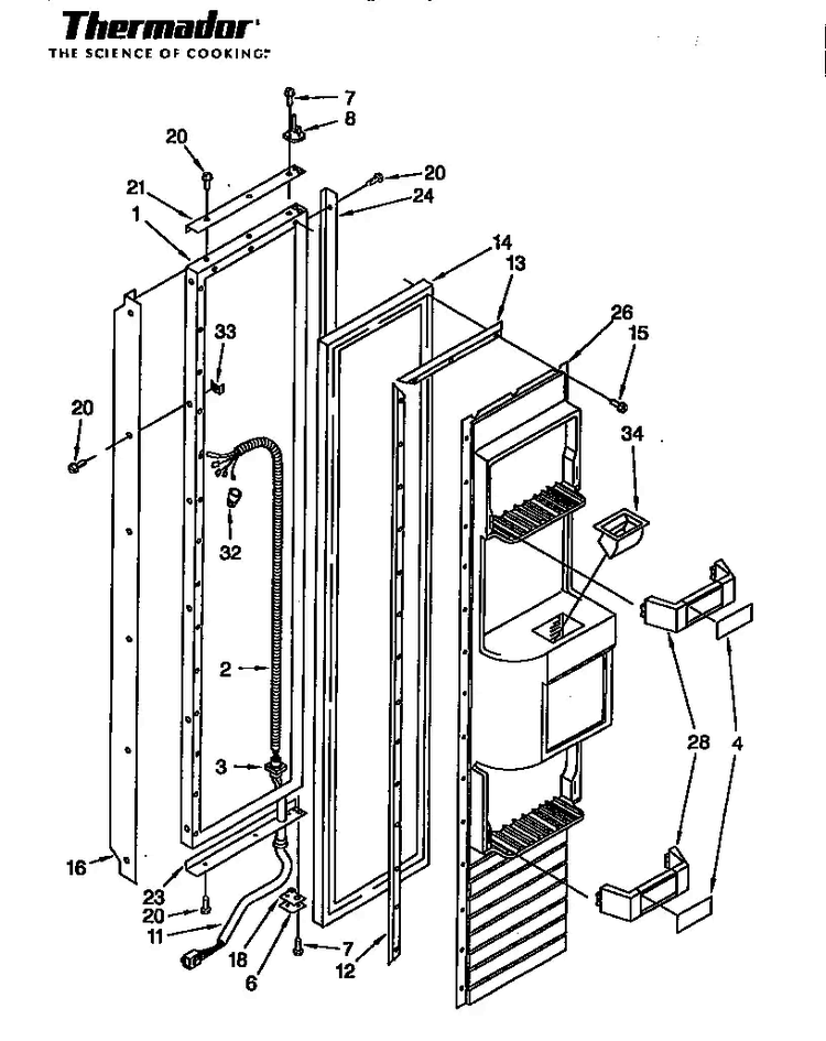 Series 02-04 All Models Diagram and Parts List for TSS42QBW  Thermador Refrigerator