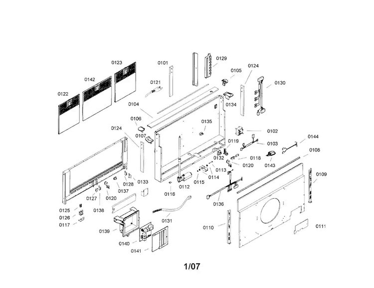 Vent System Diagram and Parts List for UCV245DS-01  Thermador Range Hood