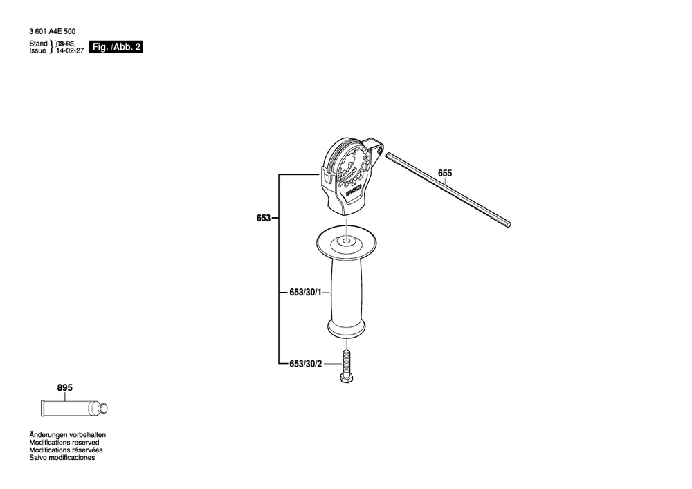 Diagram 2 Diagram and Parts List for GSB16RE 3 601 A4E 570 Bosch Impact Driver
