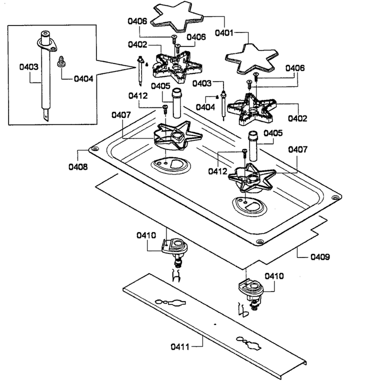 Right Burners Diagram and Parts List for PRD486GDHU 01 Thermador Range