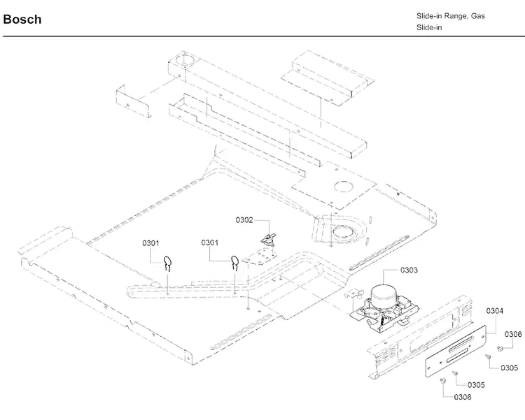 Igniter Diagram and Parts List for HDI8054U 04 Bosch Range