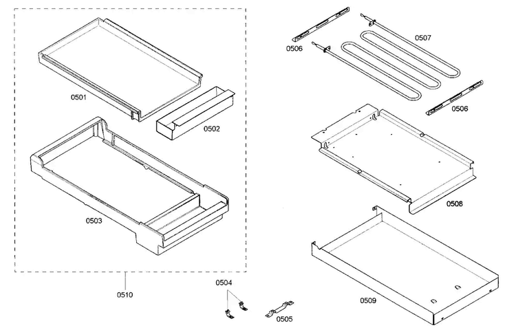 Grille Assy Diagram and Parts List for PRD364EDHC02  Thermador Range