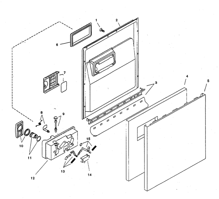 Door Assy Diagram and Parts List for SHU3302UC 12 Bosch Dishwasher