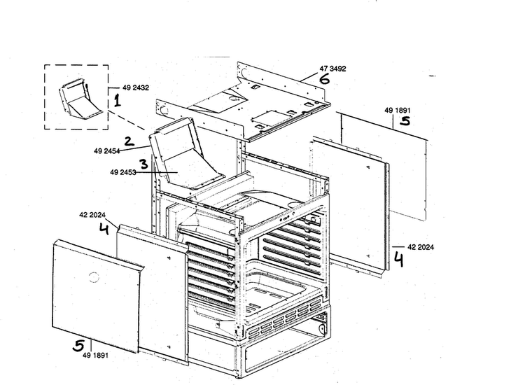 Range Frame Asy Diagram and Parts List for HGS446UC 01 Bosch Range