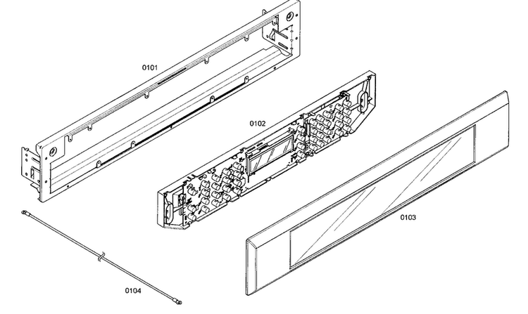 Control Panel Diagram and Parts List for M301ES01  Thermador Wall Oven