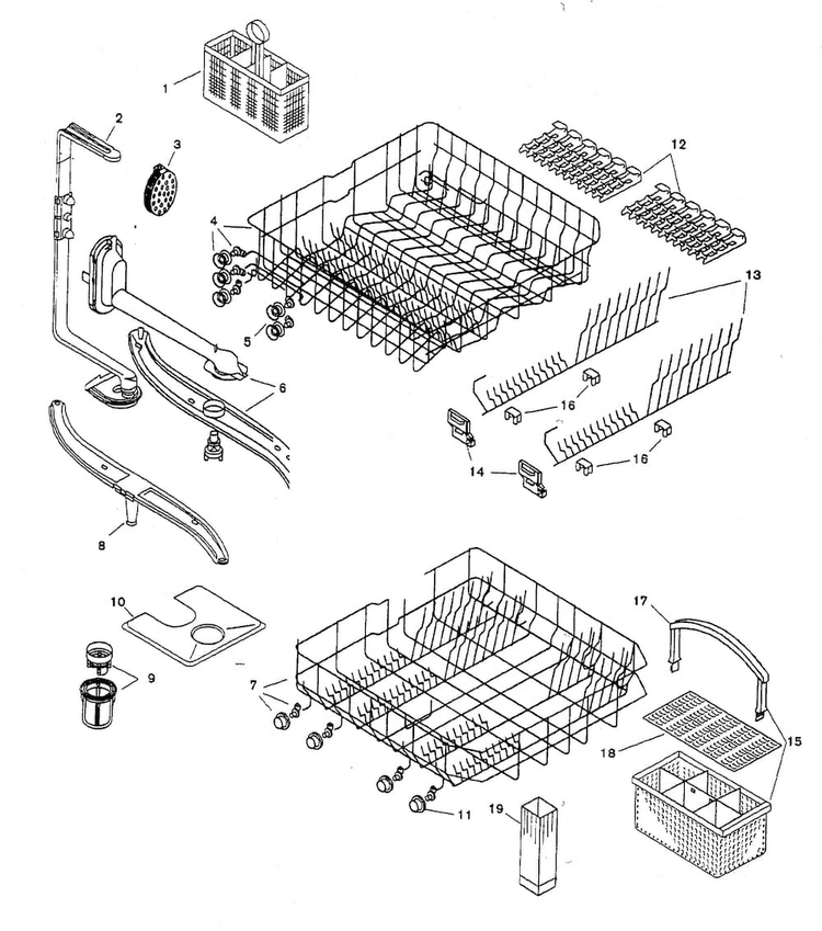 Racks Diagram and Parts List for SHU3322UC 06 Bosch Dishwasher