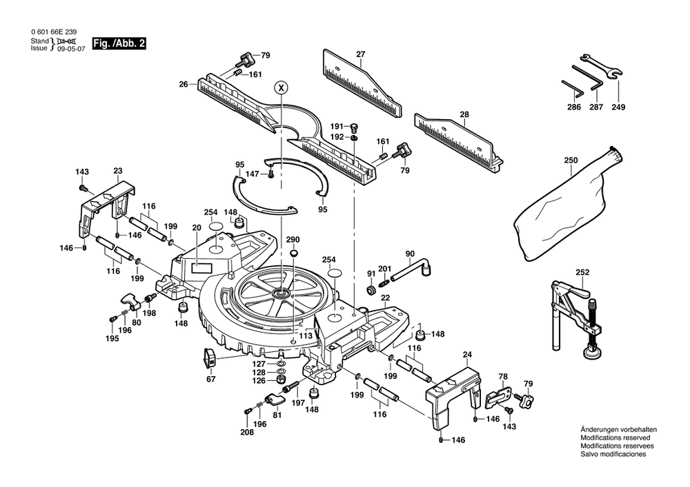 Page B Diagram and Parts List for 4410L 060166E239 Bosch Circular Saw