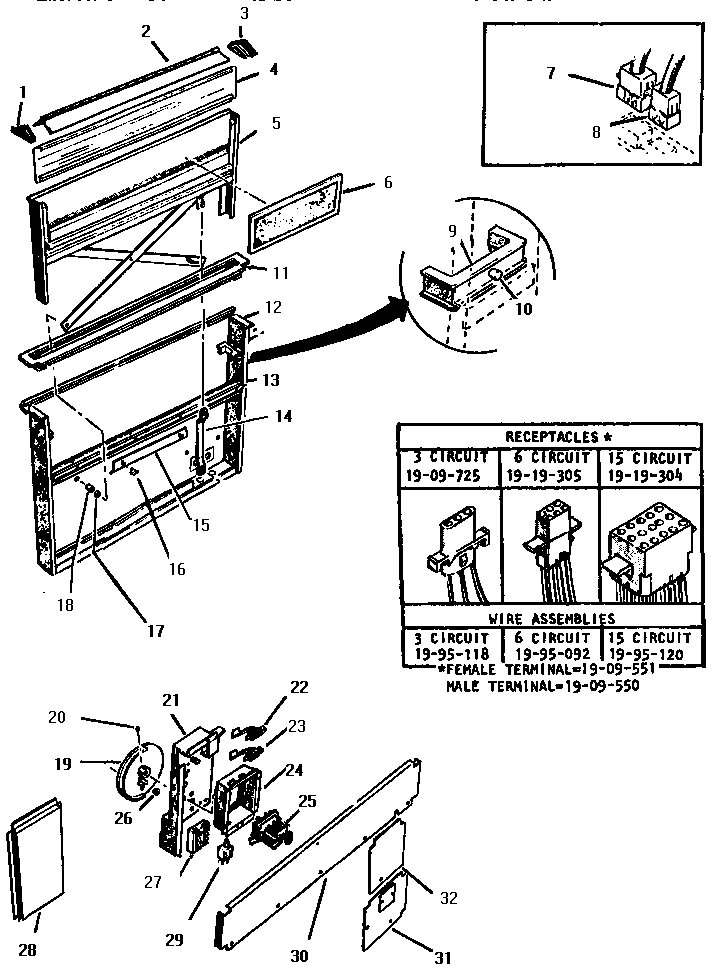 Replacement Parts Diagram and Parts List for CV2230  Thermador Range Hood
