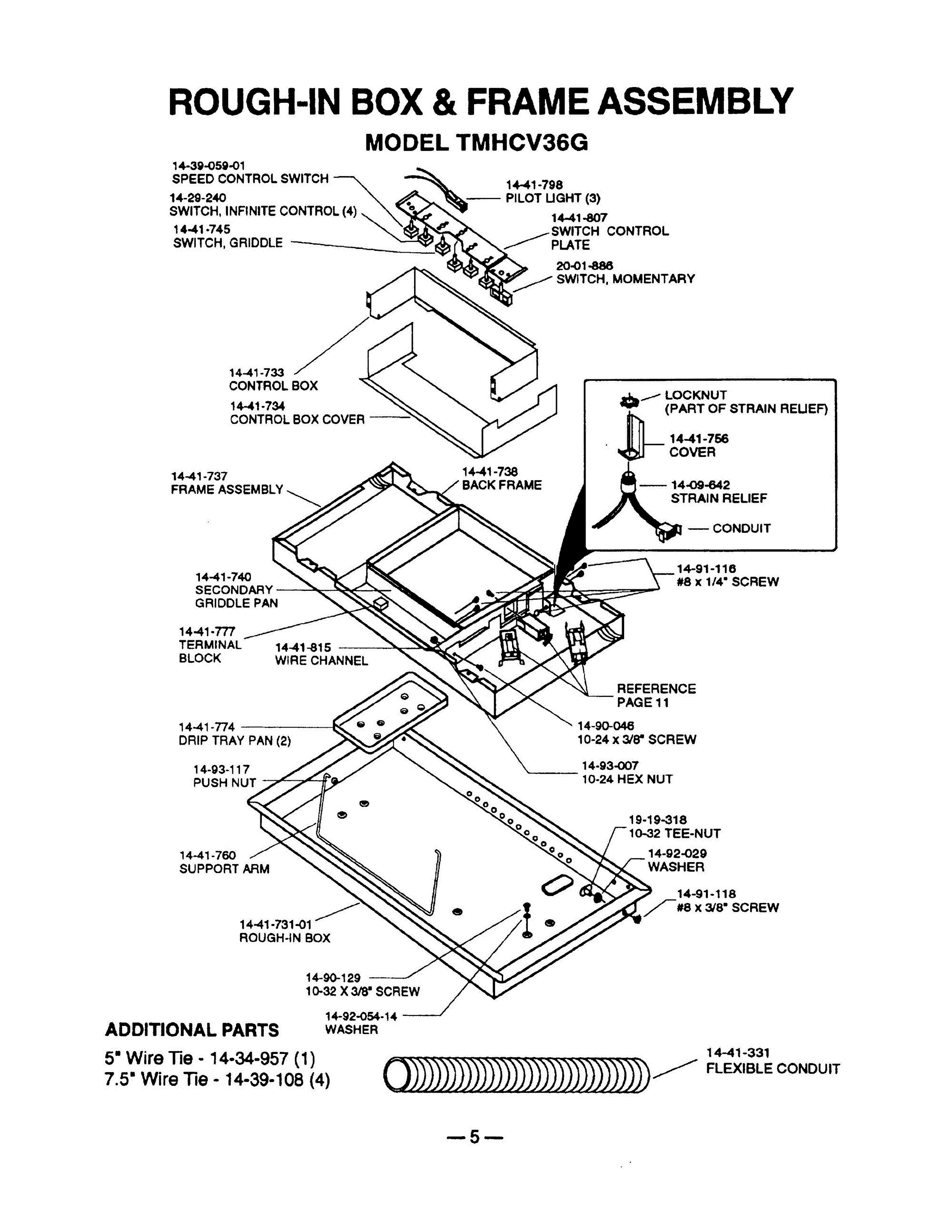 05 - ROUGH-IN BOX & FRAME - TMHCV36 Diagram and Parts List for TMH30S  Bosch Range