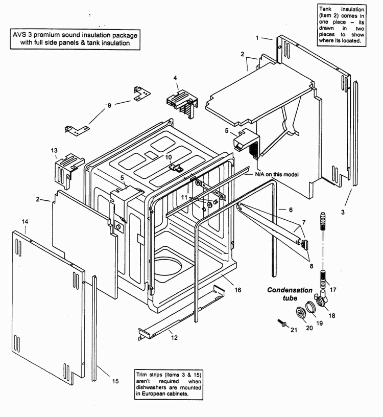 Tank Assy Diagram and Parts List for SHX46A07UC 14 Bosch Dishwasher