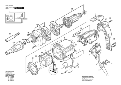 Section 1 Diagram and Parts List for SGM45 3601D40310 Bosch Screwdriver
