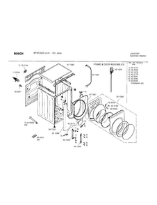 Door Assembly Diagram and Parts List for WFMC3200UC 01 Bosch Washer