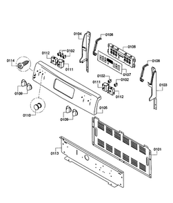 Control Panel Diagram and Parts List for HES3053U 08 Bosch Range