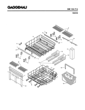 04 - RACKS Diagram and Parts List for GM104-714  Bosch Dishwasher